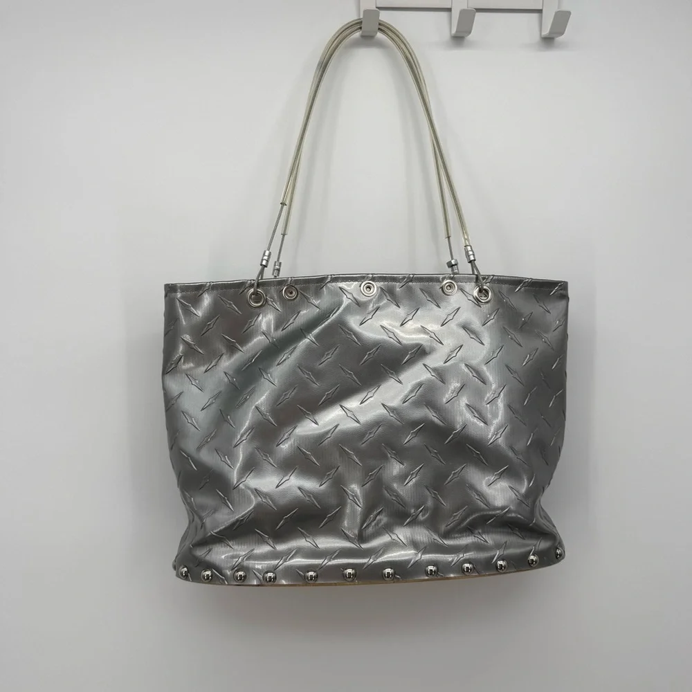 Hardwear by Renee Silver Handmade Industrial Tote Bag Repurposed Studded Bag